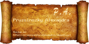Pruzsinszky Alexandra névjegykártya