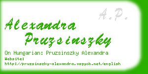 alexandra pruzsinszky business card